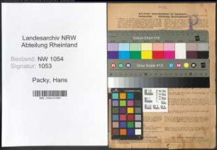 Entnazifizierung Hans Packy , geb. 27.08.1884 (Steuerbeamter)
