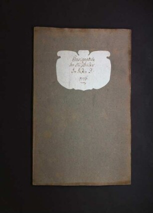 Inventarbuch Consignation Ausschuß Kasten I 1776