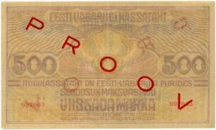 Geldschein, 500 Estnische Mark, 1920