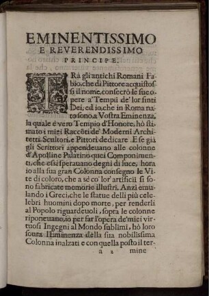 Eminentissimo e Reverendissimo Principe.
