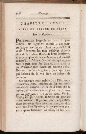 Chapitre LXXVIII. Suite Du Voyage De Délos. Sur le Bonheur.