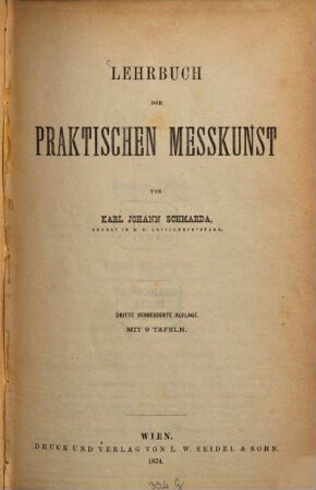 Lehrbuch der praktischen Messkunst