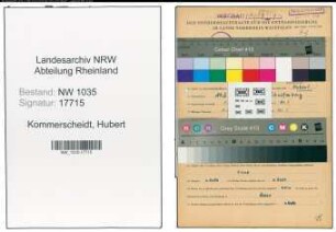 Entnazifizierung Hubert Kommerscheidt , geb. 10.01.1920 (Steiger)