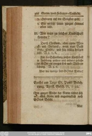 Epistel am Tage St. Pauli Bekehrung. Apost. Gesch. IX, 1 - 22.