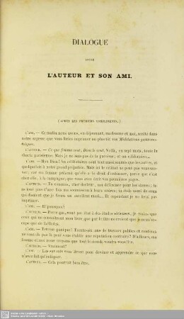 Dialogue entre l'Auteur et son Ami