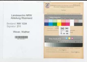 Entnazifizierung Walther Wever , geb. 11.11.1887 (Generalleutnant)