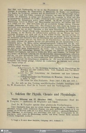 V. Sektion für Physik, Chemie und Physiologie