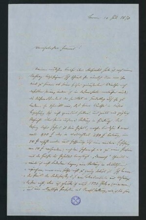Brief vom 14. Juli 1870