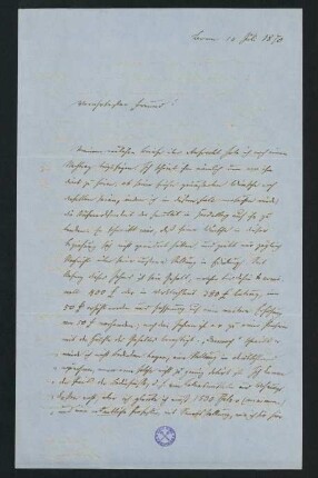 Brief vom 14. Juli 1870