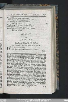 Ode IX. Ad Lydiam.