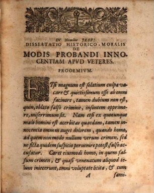 Diss. hist.-mor. de modis probandi innocentiam apud Veteres