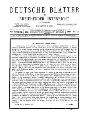 Dr. Hermann Oberländer : (Nachruf)