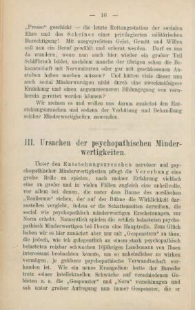 III. Ursachen der psychopathischen Minderwertigkeiten