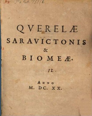Querelae Saravictonis et Biomeae