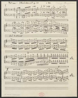 Konzerte. Fragmente; pf, orch; op. 31