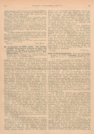 104-105 [Rezension] Friedensburg, Walter (Hrsg.), Archiv für Reformationsgeschichte. Texte und Untersuchungen. Nr. 69 u. 70, 18. Jahrg