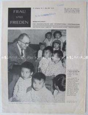 Monatszeitschrift der Friedensbewegung "Frau und Frieden"