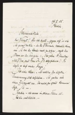 Brief von Rudolf G. Binding an Margarete Hauptmann