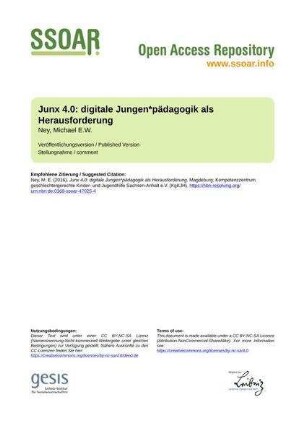 Junx 4.0: digitale Jungen*pädagogik als Herausforderung