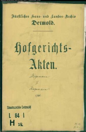 Hagemann, Geschwister zu Silixern gegen Kord Hagemann zu Silixen - Erbschaft