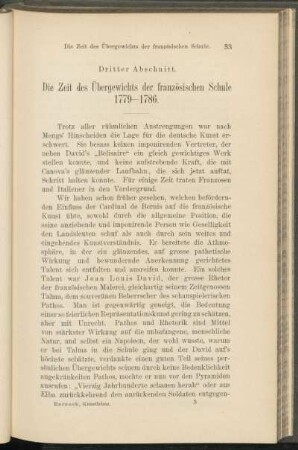 Dritter Abschnitt. Die Zeit des Übergewichts der französischen Schule 1779-1786.