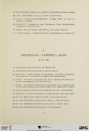 Porzellan, Fayence, Glas (Nr.173-389)