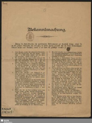 Bekanntmachung : [Bad Elster 1897]