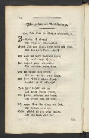 Pilgergesang am Neujahrstage.