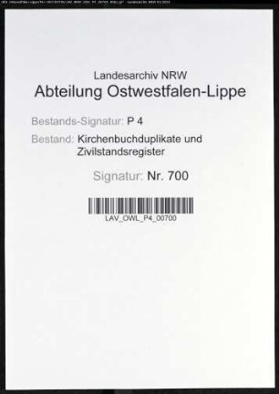 Kirchenbuchduplikat der katholischen Gemeinde Werl, Kreis Soest (GHT 1819-1821). (Gemeinde: Katholischen Gemeinde)