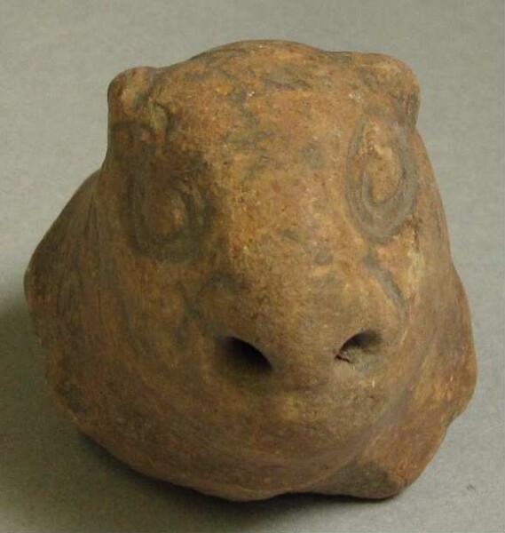 Animal head made of clay