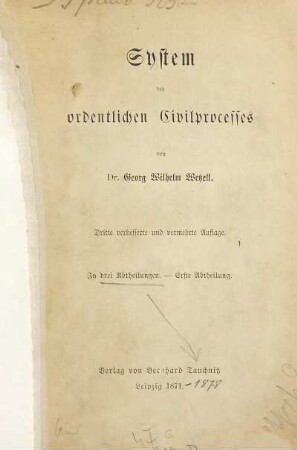 System des ordentlichen Civilprocesses