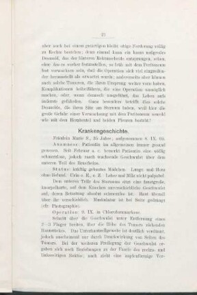 Krankengeschichte.