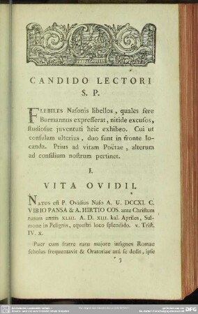 I. Vita Ovidii