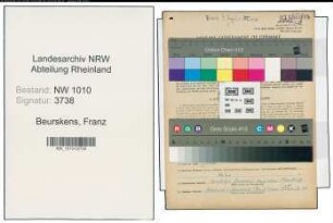 Entnazifizierung Franz Beurskens , geb. 24.06.1914 (Milchhaendler)