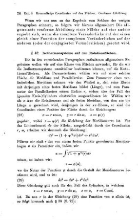 § 42. Isothermensysteme auf den Rotationsflächen.
