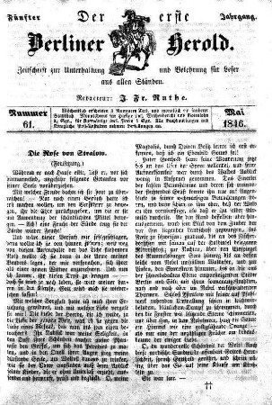 Nummer 61, Mai 1846