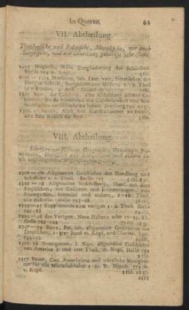 VII. Abtheilung