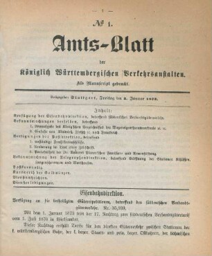 Freitag, den 3. Januar-Freitag, den 31. Dezember 1873 = No. 1-143