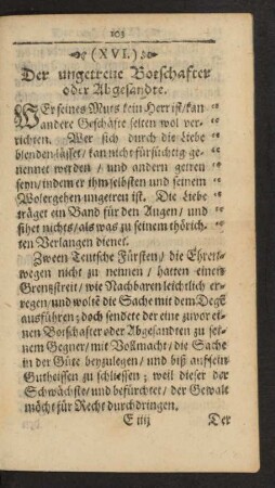(XVI.) Der ungetreue Botschafter oder Abgesandte.