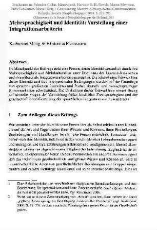 Mehrsprachigkeit und Identität: Vorstellung einer Integrationsarbeiterin