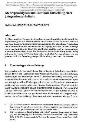 Mehrsprachigkeit und Identität: Vorstellung einer Integrationsarbeiterin