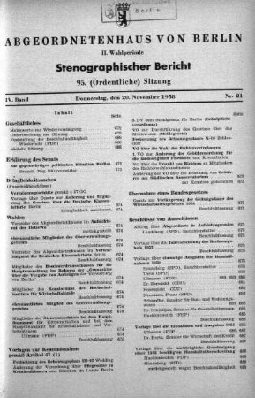 Nr. 21 (95), 20. November 1958