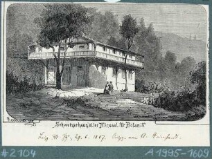 Ansicht des Schweizerhauses in Tharandt, der alte Hörsaal für Botanik, aus der Leipziger Illustrierten Zeitung