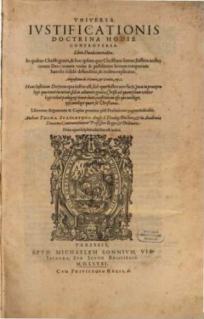 Universa iustificationis doctrina hodie controversa