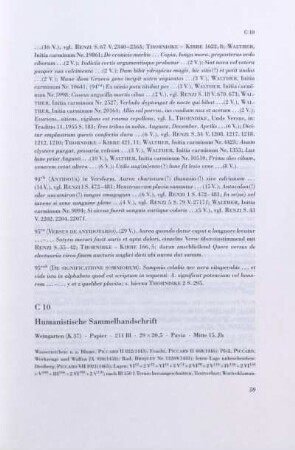 C 10. Humanistische Sammelhandschrift