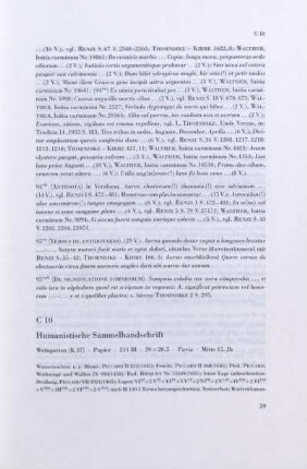 C 10. Humanistische Sammelhandschrift