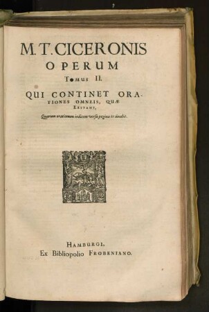 2: Qui Continet Orationes Omneis, Quae Exstant