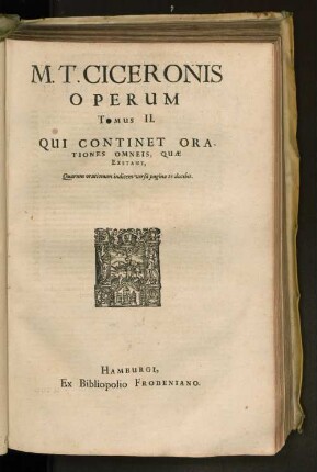 2: Qui Continet Orationes Omneis, Quae Exstant