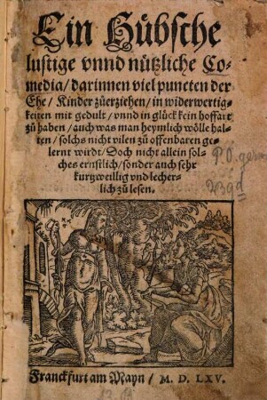 Ein hübsche, lustige unnd nützliche Comedia