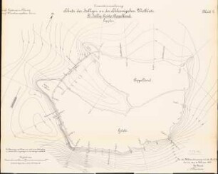 Schutz der Halligen an der Schleswigschen Westküste: Hallig Oland: Lagepläne 1:2500, Schnitte 1:50